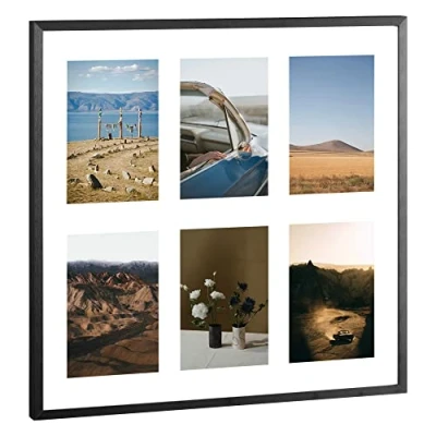 Image of Navaris Picture Frame for 6 Photos Multiple Aperture Wall Hanging Photo 6x4 (10x15cm) Pictures Collage