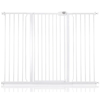 Image of Bettacare Extra Tall Pressure Installed Premium Pet Gate, 139.8cm 147.4cm, White, Fit Stair Gate for Dog, Safety Barrier Puppy, Easy Installation