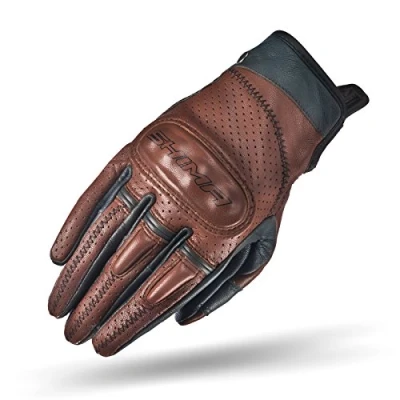 Image of SHIMA CALIBER Motorbike Gloves Women Leather Summer Biker Armoured Protectors Motorcycle Perforated Ventilated Reinforced Motorsport Glove Street Motorbikes (Womens, Women/Brown, XS)