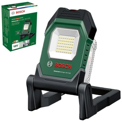 Image of Bosch Cordless LED Worklight/Construction Site Lamp/Portable Floodlight UniversalWorkLight 18V 2100 (Max. Lumen, 3 Brightness Setting, 10 Step Foldable Head; Without Battery)