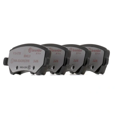 Image of LR043285, LR134695 brake pad set BREMBO P 24 078X excl. wear warning contact with caliper screws accessories VOLVO: V60 I, S80 II