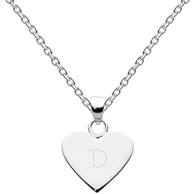 Image of Dew Womens Sterling Silver Heart Initial D Necklace 9091HPD, 18&quot;