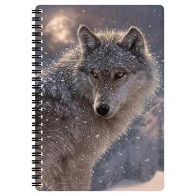 Image of 3D LiveLife A5 Notebook Lone Wolf from Deluxebase. 80 Page Lenticular Notebook. Superb School or Office Stationery with Artwork Licensed Renowned Artist Collin Bogle