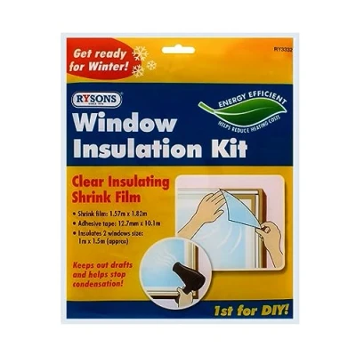 Image of RYSONS Window Insulation Kit Fit Double Glazing Shrink Film Draught Excluder Condensation