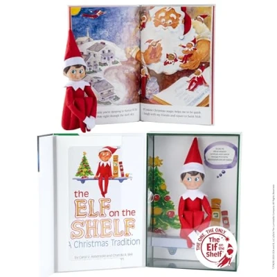 Image of the Elf on Shelf: A Christmas Tradition Boy Scout with Blue Eyes Includes Artfully Illustrated Storybook, Keepsake Box and Official Adoption Certificate
