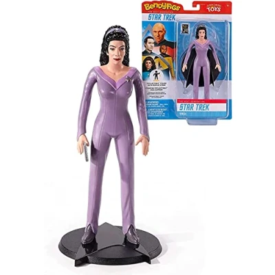 Image of The Noble Collection Star Trek Bendyfigs Troi 7.5in (19cm) Toys Bendable Figure Posable Collectible Doll Figures With Stand, Multicolor, NN1509