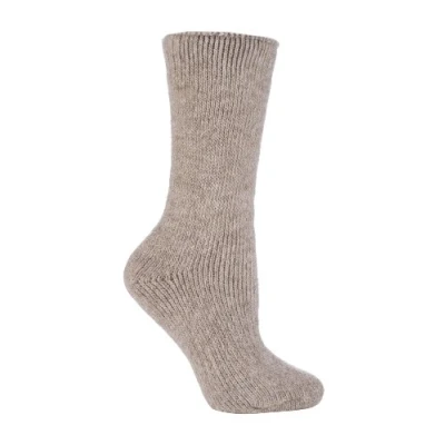 Image of HEAT HOLDERS Ladies Thick Winter Warm 2.7 TOG Short Cosy Thermal Wool Rich Socks (4 8 uk, Oatmeal Beige (S.Wool))