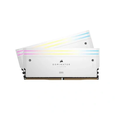 Image of CORSAIR DOMINATOR TITANIUM RGB DDR5 RAM 64GB (2x32GB) 6000MHz CL30 Intel XMP iCUE Compatible Computer Memory White (CMP64GX5M2B6000C30W)