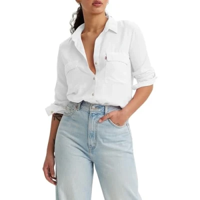 Image of Levi&#039;s Women&#039;s Doreen Utility Woven Shirts, Bright White, M
