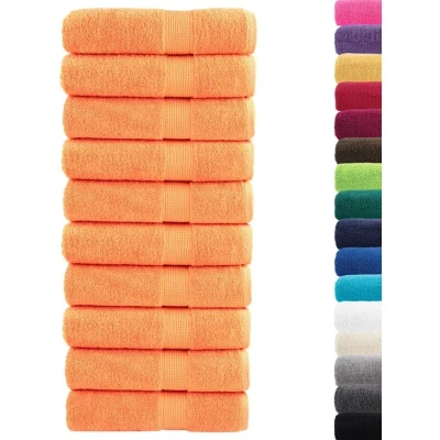 Image of vidaXL Premium Hand Towels SOLUND 10 pcs Orange 50x100 cm 600 gsm