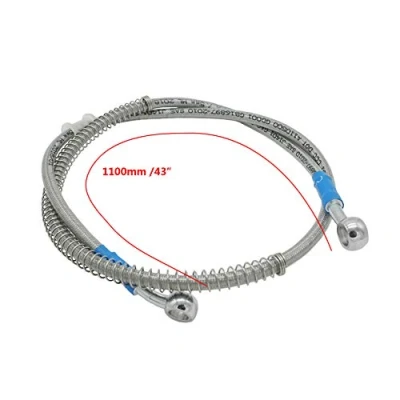 Image of 1100mm 110cm Motorcycle Reinforced Hydraulic Brake Oil Hose Line Pipe Fitting Stainless Steel Braided Cable for Pit Dirt Bike Enduro Motocross Street Bikes Sport