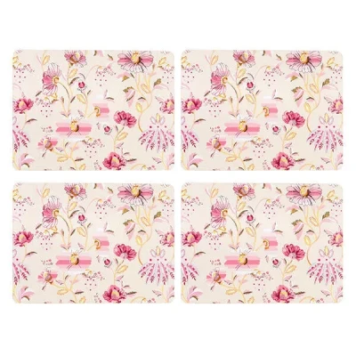 Image of Cath Kidston Friendship Gardens Cream Set of 4 Cork Backed Placemats