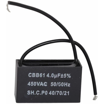 Image of Universal 4UF/4MFD AC Motor and Fan Capacitor with Wires 450v