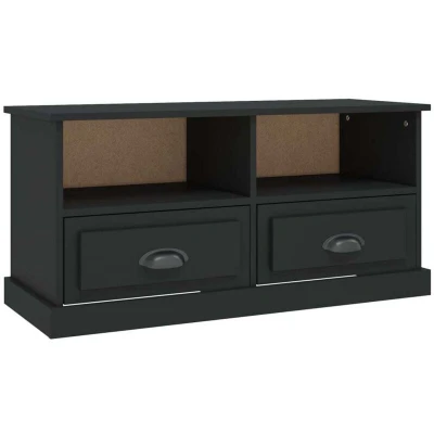 Image of vidaXL TV Cabinet Black 93x35.5x45 cm Engineered Wood