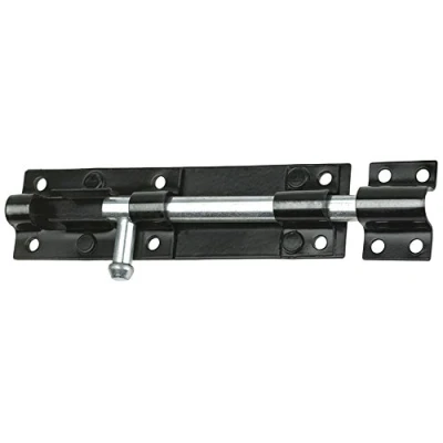Image of Homezone Shed Gate Bolt, 4&quot;, 6&quot;, 8&quot; Brenton Bolt Heavy Duty Sliding Padlock Door Available in Black or Zinc (6&quot;, Black)