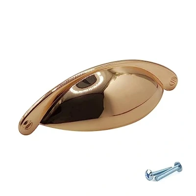 Image of M4TEC Cup Kitchen Cabinet Door Handles Cupboards Drawers Bedroom Furniture Pull Handle Polished Gold. VD9 Series: 64 mm