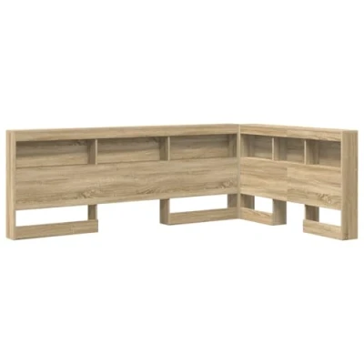 Image of Storage Headboard with Shelf Sonoma oak 120 cm Engineered wood Vidaxl