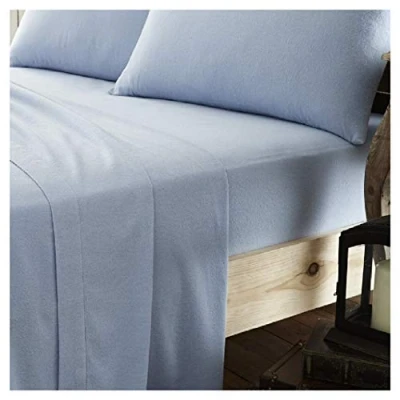 Image of Hendem® Flannelette Cot Bed Fitted Sheet 100% Brushed Cotton Soft and Snug (Blue)