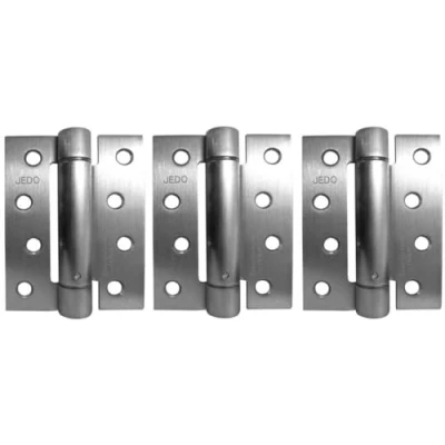 Image of DIRECT Door HANDLES® 4&quot; Fire Rated Spring Hinges Self Closing Adjustable Hinge Single Action (3no. Per Pack) in Satin Chrome Finish