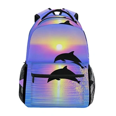 Image of coosun Jumping Dolphins Casual Backpack School Bag Travel Daypack Multicolor