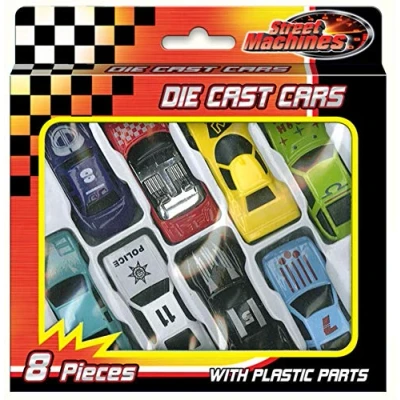 Image of KandyToys Kids Die Cast Metal Toy Cars 8 Piece Racing Convertible Car Pack