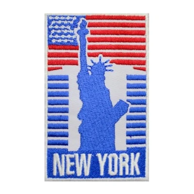 Image of WASPRO New York Travel Patch, Groovy Patch Embroidered Iron on Sew Badge for Clothes etc. 9x5.5cm