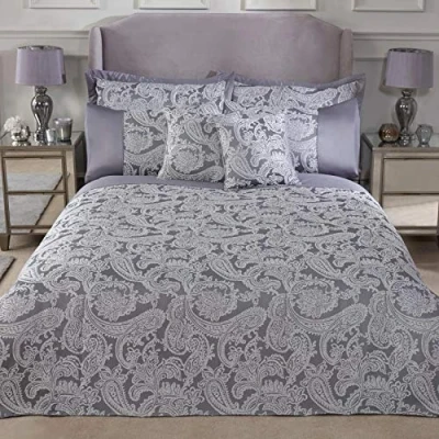 Image of Emma Barclay Duchess Embellished Jacquard Duvet Set in Silver Single