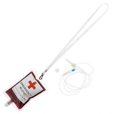 Image of Zac&#039;s Alter Ego Halloween Nurse 250ml Emergency Fake Blood Bag with Needle &amp;