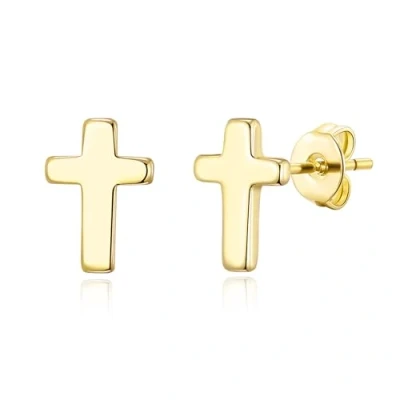Image of Philip Jones Gold Plated Cross Stud Earrings