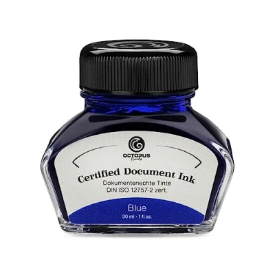 Image of Octopus Fluids Document Ink Blue, Indelible Ink, Certified According to DIN ISO 12757 2, 30 ml