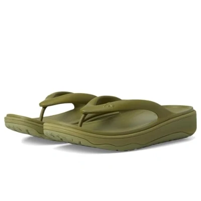 Image of Fitflop Women&#039;s RELIEFF Recovery Toe Post Sandals, Olive, 4 UK