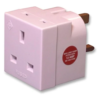 Image of Pro Elec 84/F 2 Way mains Adaptor with 13A Fuse