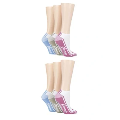 Image of Women&#039;s 6 Pair Jeep Performance Polyester Cushioned Trainer Socks White 4 8 Ladies