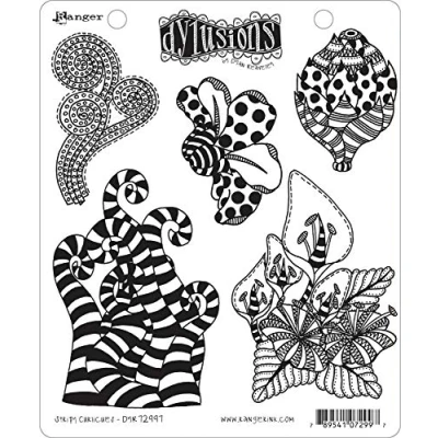 Image of Dylusions Cling CUR, Stripy Curlicues, One Size