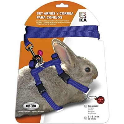 Image of ICA DA1027 Harness and Strap Set for Rabbits, Blue