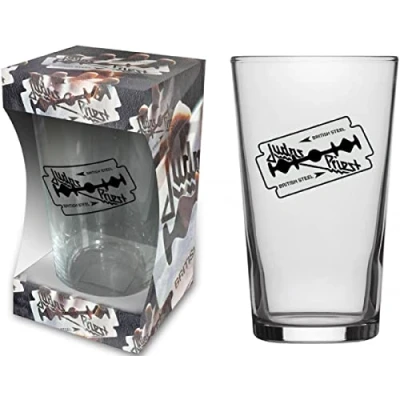 Image of for collectors only Judas Priest Glass British Steel Beer Long Drink XL Drinking Pint