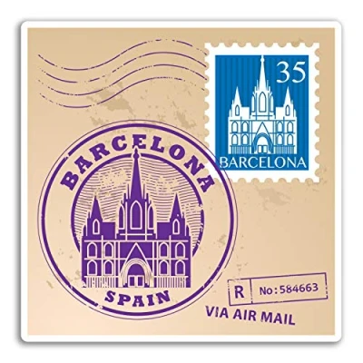 Image of 2 x 10cm Barcelona Spain Vinyl Stickers Sticker Car Luggage Travel #19003 (10cm Wide)