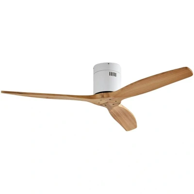 Image of Lucande ceiling fan Vindur, white/wood, DC, quiet