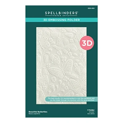 Image of Spellbinders Beautiful Butterflies 3D Embossing Folder from The Stylish Ovals Collection, ONE