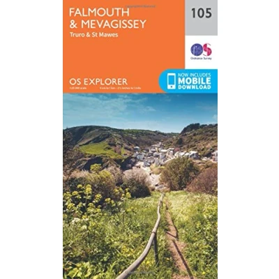 Image of Explorer 105 Falmouth &amp; Mevagissey Map With Digital Version