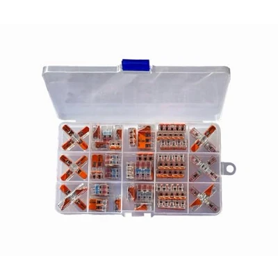 Image of Wago Connectors Set Series 221 Compact, 46 pieces, 12x 1 Way 15x 2 10x 3 9x 5 Way, Mini Connector Cable Mount, 450 V5