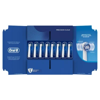 Image of Oral B Precision Clean Toothbrush Heads, Pack of 8
