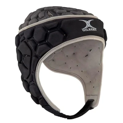 Image of Gilbert XP250 Junior Rugby Headguard Black/Silver (Small Junior)