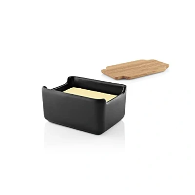 Image of EVA SOLO Butter Dish with Oak Lid Nordic Kitchen, Black, M