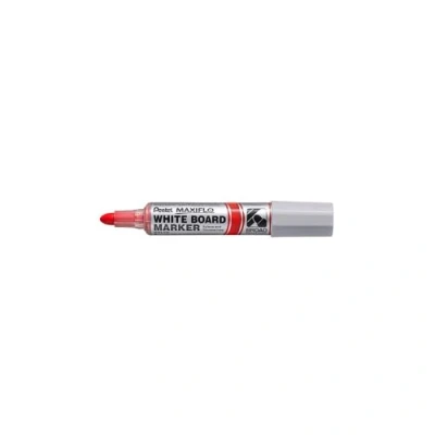 Image of Pentel Maxiflo Broad Point Liquid Ink Dry Wipe Marker Red MWL5W BX (Each)