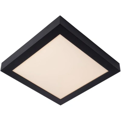 Image of Brice LED Modern Flush Ceiling Light Bathroom Dim. 1x30W 3000K IP44 Black