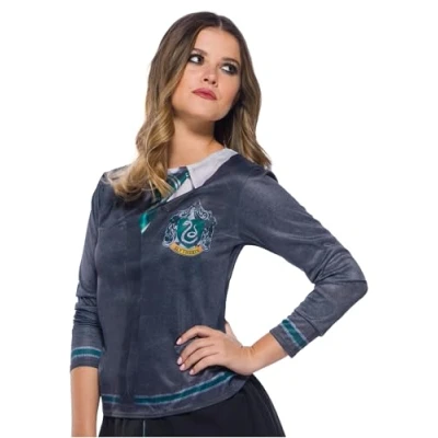 Image of Rubies Official Harry Potter Slytherin Costume Skirt and Top Bundle, Adult Fancy Dress Up, Size NS Large