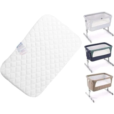 Image of Mankha Next To Me Chicco Deluxe Baby Crib Mattress Compatible Bedside Kids Cot Next2Me (83 x 50 5 cm)