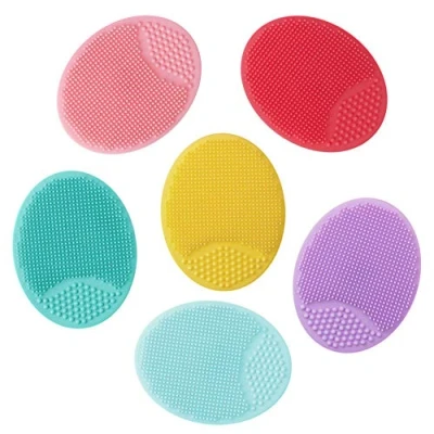 Image of 6Pcs Silicone Bath Body Brush Exfoliating Back Scrubber Facial Cleansing Gentle Massage