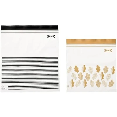 Image of 50 IKEA resealable bags (ISTAD) GREY ziplock food freezer sandwich 25 x 1.2L + 2.5L …